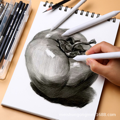 Paper and pencil set: 3-piece paper eraser for sketching, large and small 6-piece paper and pencil set, writing and drawing tools, Xuan paper for sketching and painting, smudging pencils