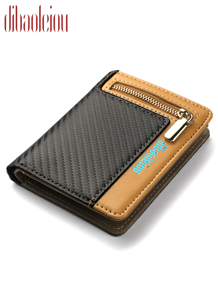 Men's RFID Oil Leather Wallet AirTag Slot Credit Card Holder Homme  Portefeuille
