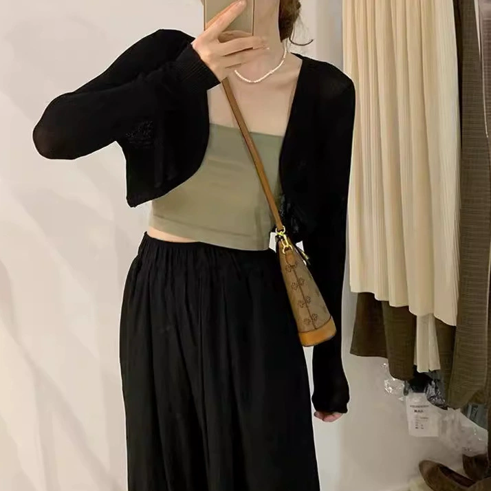 Короткий летний модный цветной плащ, oversize, солнезащитный, корейский стиль, облегающий