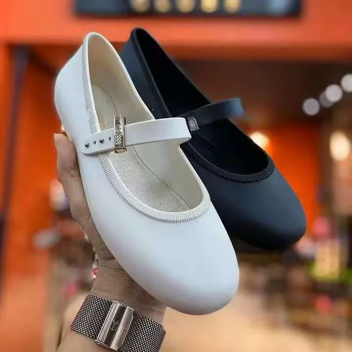 Женские туфли Melissa 2025 года, неглубокий вырез, ретро-желе, повседневные, на пряжке, плоские балетки, мягкая подошва