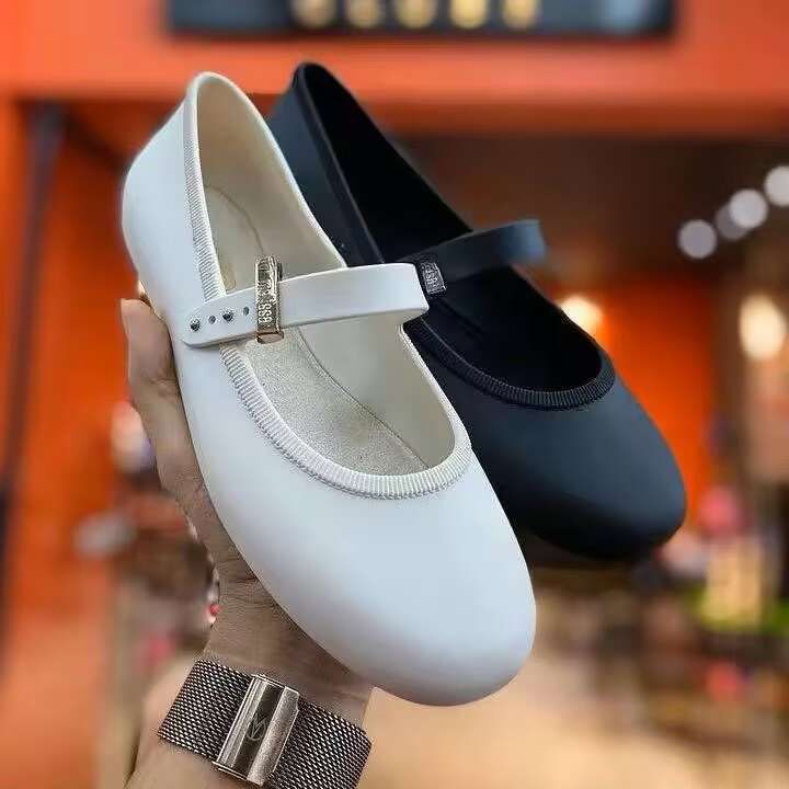 2026 New Melissa Women's Shoes, Shallow Retro Jelly Shoes, Simple Buckle Casual Flat Ballet Soft-Soled Single Shoes 2026 New Melissa Women's Shoes, Shallow Retro Jelly Shoes, Simple Buckle Casual Flat Ballet Soft-Soled Single Shoes