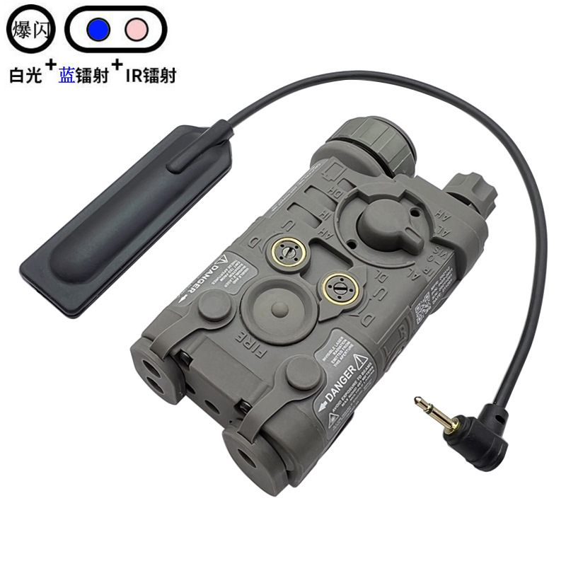 Versión con todas las funciones NGAL-L3 rojo, verde y azul láser IR puntero láser linterna táctica luz LED destello de luz fuerte