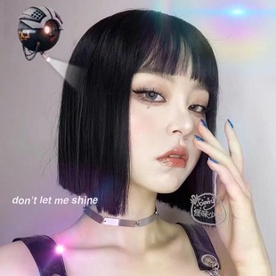 Wig Women's Short Hair New Air Liu Haibo Wave Head Age-reducing One-size-fits-all Short Hair Natural Full Head Cover Wig Cover