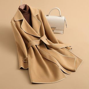 Double-sided Woolen Coat Women's Mid-length 2022 Autumn and Winter New Korean-style All-match Woolen Coat Slimming for Petite
