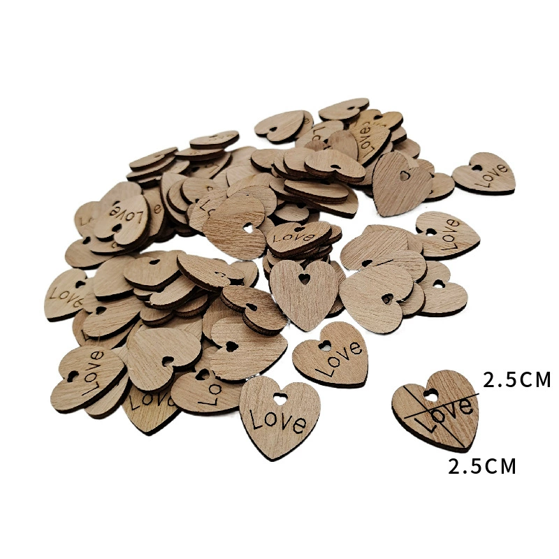 Трансграничные новые персиковые сердца DIY деревянная щепа деревянная любовь украшения деревянные ремесла спот