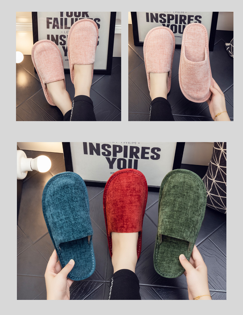 Unisex Basic Solid Color Round Toe Home Slippers display picture 4
