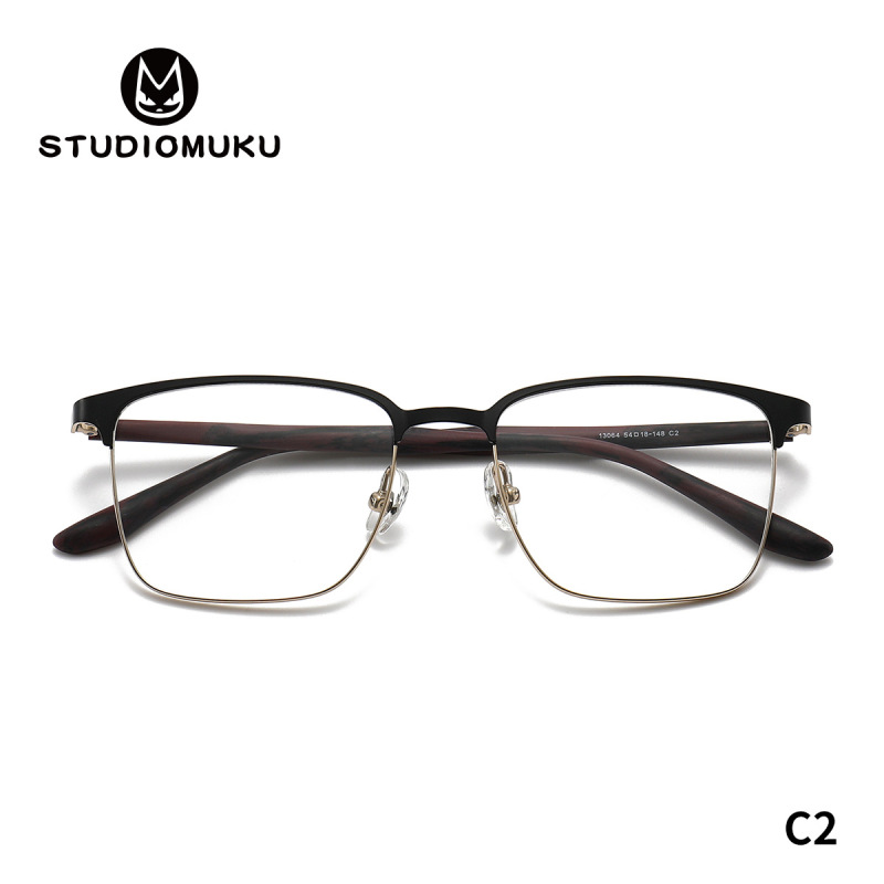 Muku Glasses Large Size Men's Business Eyeglass Frames for Nearsightedness, Suitable for Large Faces, Slimming Square Eyeglass Frames Muku Glasses Large Size Men's Business Eyeglass Frames for Nearsightedness, Suitable for Large Faces, Slimming Square Eyeglass Frames