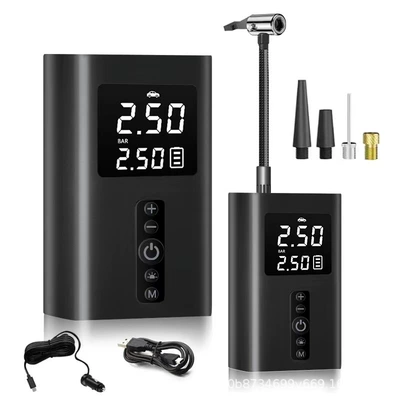 Car Emergency Start Power Supply Car Inflator Pump Integrated 15V Large Capacity Battery Start Artifact (Hava nasosu) - a-10-black-74v-wireless-lcd-charging-and-plugging-model