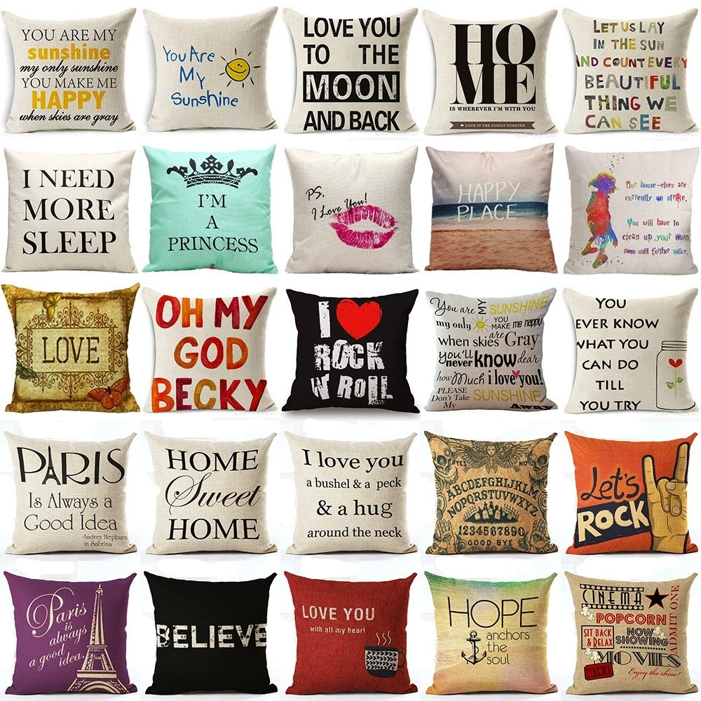 Pillowcase, sofa, chair, back pillow for bed, print