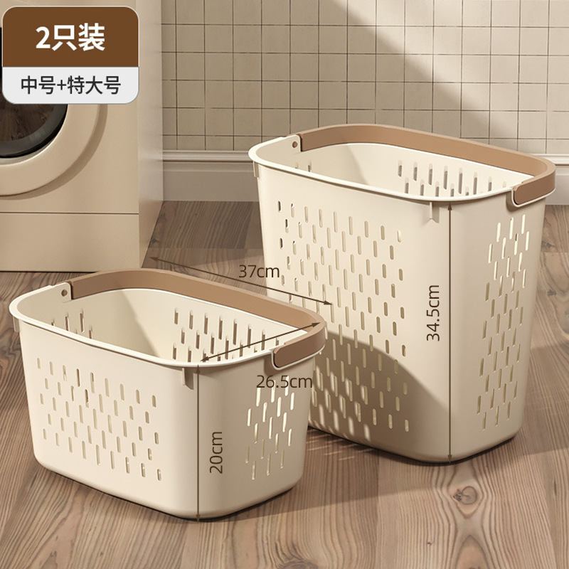 Cesta de ropa sucia PP cesto de almacenamiento de gran tamaño dormitorio baño cesto de lavandería cesto de almacenamiento de mano cesto de ropa sucia ventilada doméstica