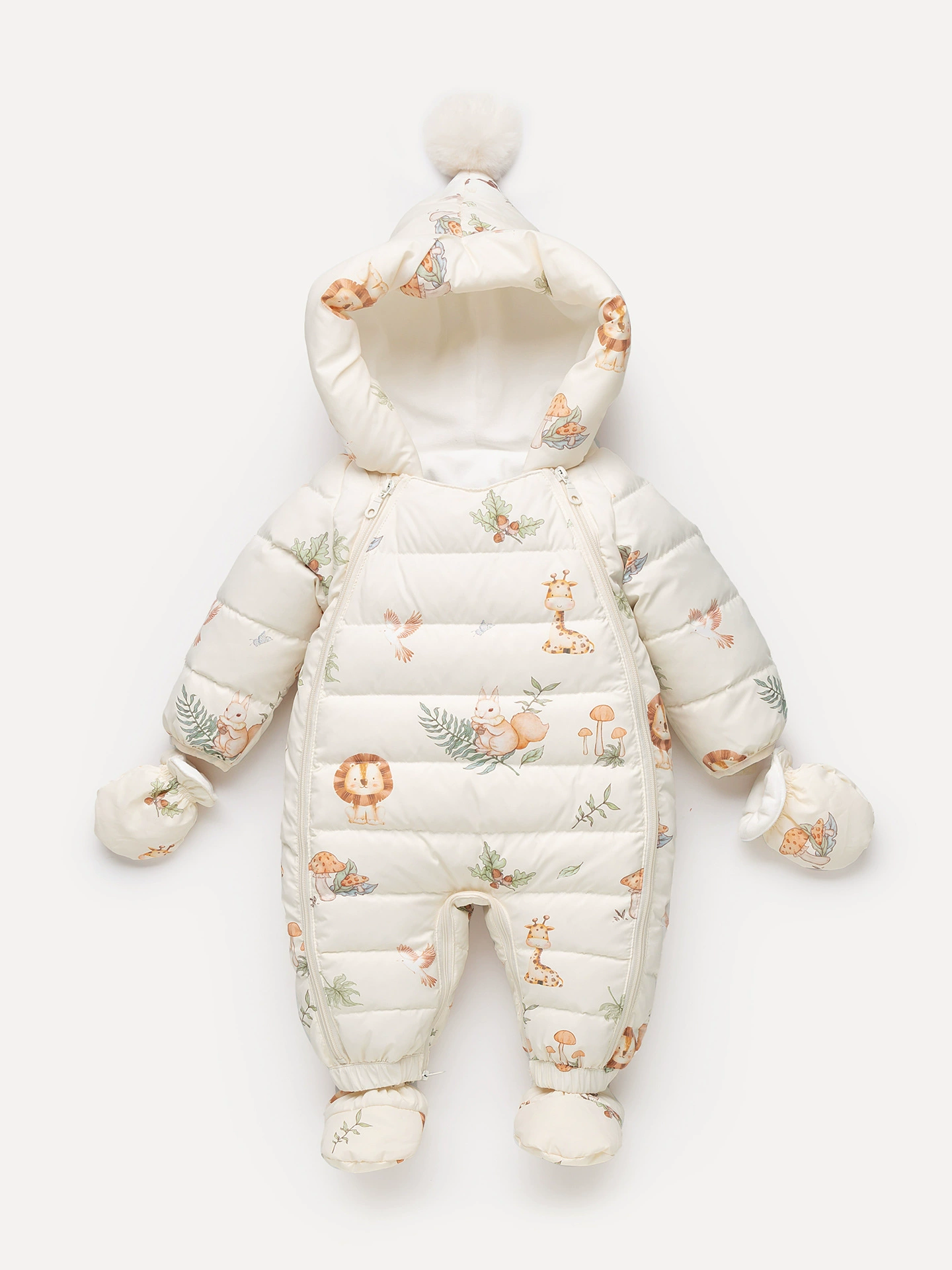  Children's down jacket for new born with hood, increased thickness