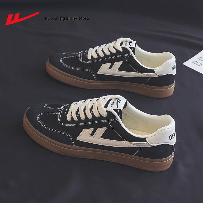 Pull-Back Men's Shoes German Training Shoes 2025 New Spring and Autumn Men's Popular Canvas Shoes Versatile Casual Black Soft-Soled Sneakers