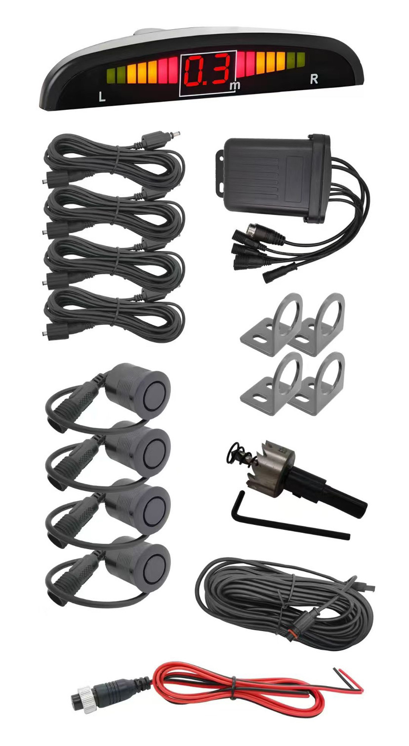 24V Passenger Truck Excavator Engineering Vehicle Reversing Radar Punch-Free Hanging Probe Real Voice Alarm