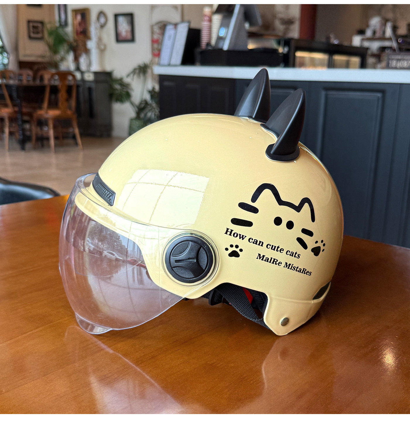 Simple Cat Design C Certified Electric Vehicle Helmet National Standard Summer Women's Electric Scooter Safety Helmet Four Seasons Sun Protection Half Helmet