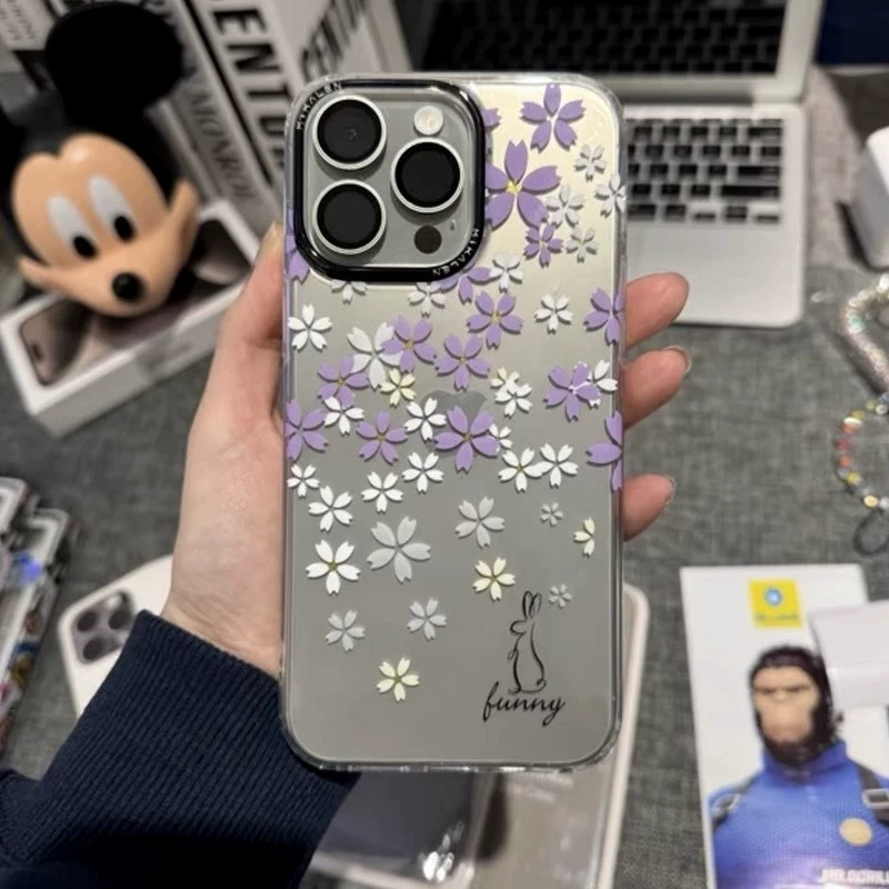 Apple, совместимый чехол для iPhone Pro, защитный чехол-сумочка, для 16 Promax, с цветочным рисунком, защита от падений