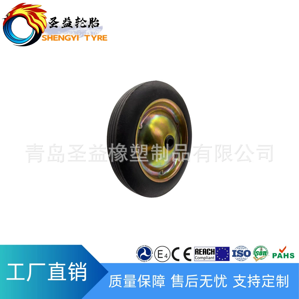 [Прямые поставки от производителя] 7inch резиновое твердое колесо тележки для инструментов тележка для пожарной машины мусорное ведро колесо оптом