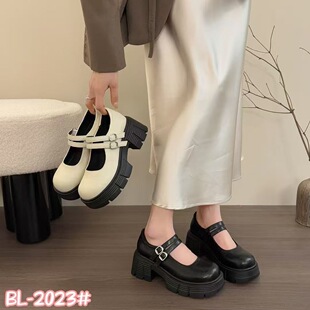Thick bottom Mary Jane small leather shoes women's British style 2025 spring new Japanese jk round toe thick heel with skirt single-layer shoes