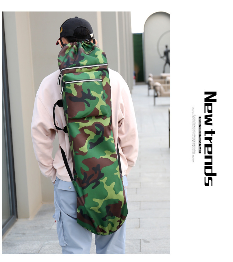 Waterproof 45 Inches Solid Color Camouflage Outdoor Drawstring Backpack display picture 9