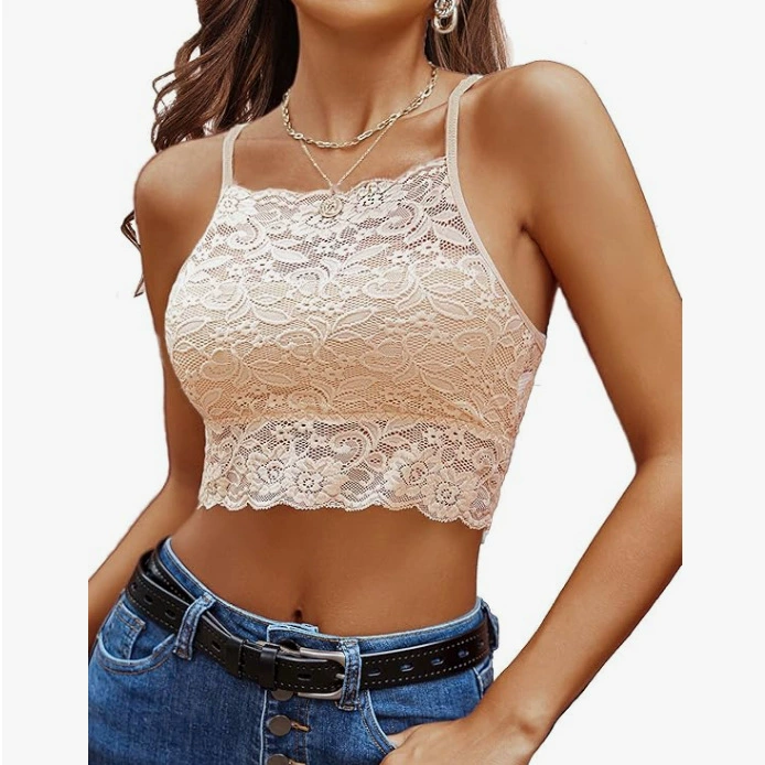 Lace bra top, breast pads for students, protective underware, underwear, strap bra, backless
