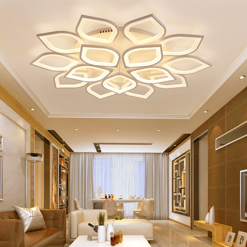 Transfronterizo LED pétalos lámpara de techo sala de estar minimalista moderna creativa personalidad artística dormitorio principal lámpara de flor