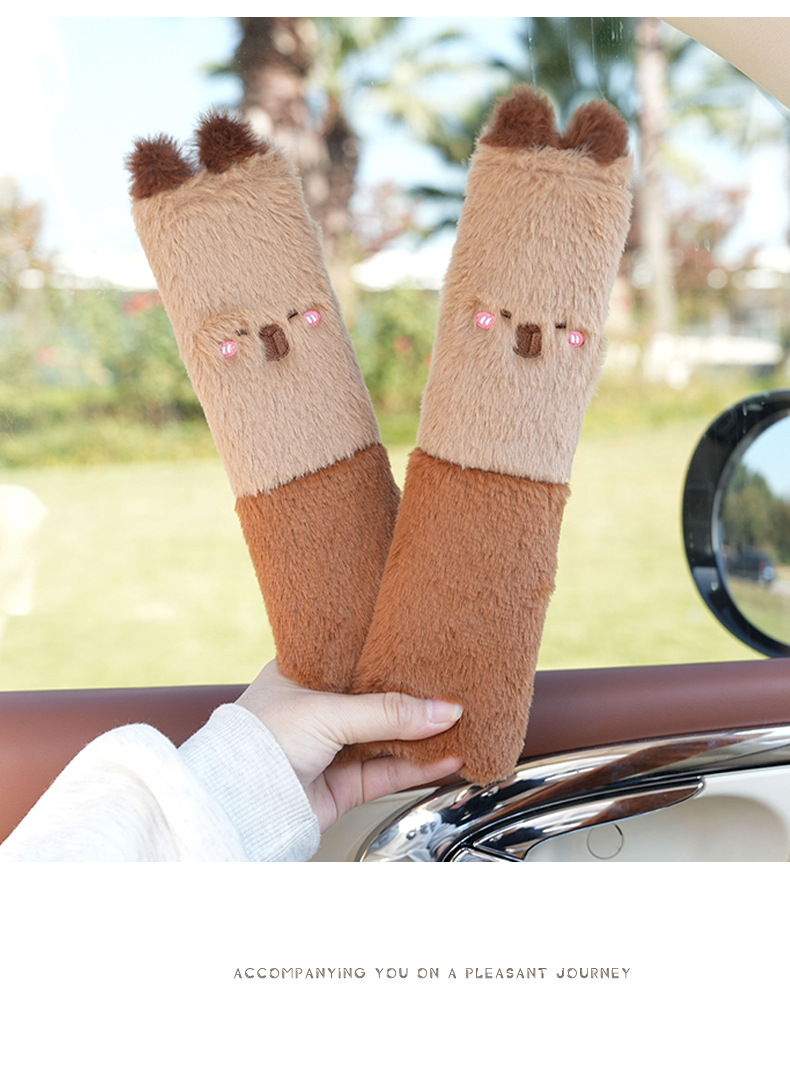 Manufacturer Customized Seat Belt Shoulder Pads Capibala Car Seat Belt Cover Plush Car Anti-Stranglehold Car Shoulder Pads