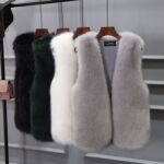 新款秋冬季水貂马甲女学生韩版皮草外套女狐狸毛坎肩加厚毛毛背心