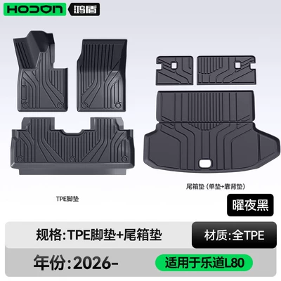 Modelə uyğun ayaqaltı | Model Car Interior Floor Mats - ledao-l80-26-models-five-seats-package-model-black-tpe-thickened-single-layer-trunk-single-pad-backrest-pad