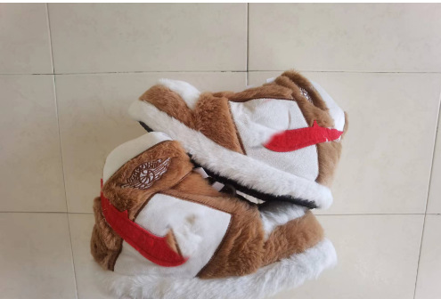Tiktok mismo estilo parodia zapatos de grasa Coco pareja Zapatillas de algodón volver al futuro casa piso Kang hebilla 1 zapatos de algodón