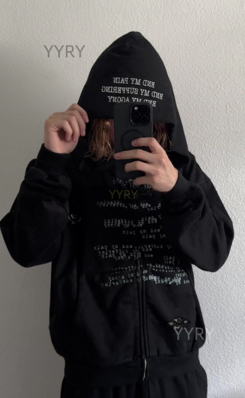 欧美外贸个性豹纹印花破洞拉链卫衣卫裤套装长袖套头连帽衫y2k|undefined