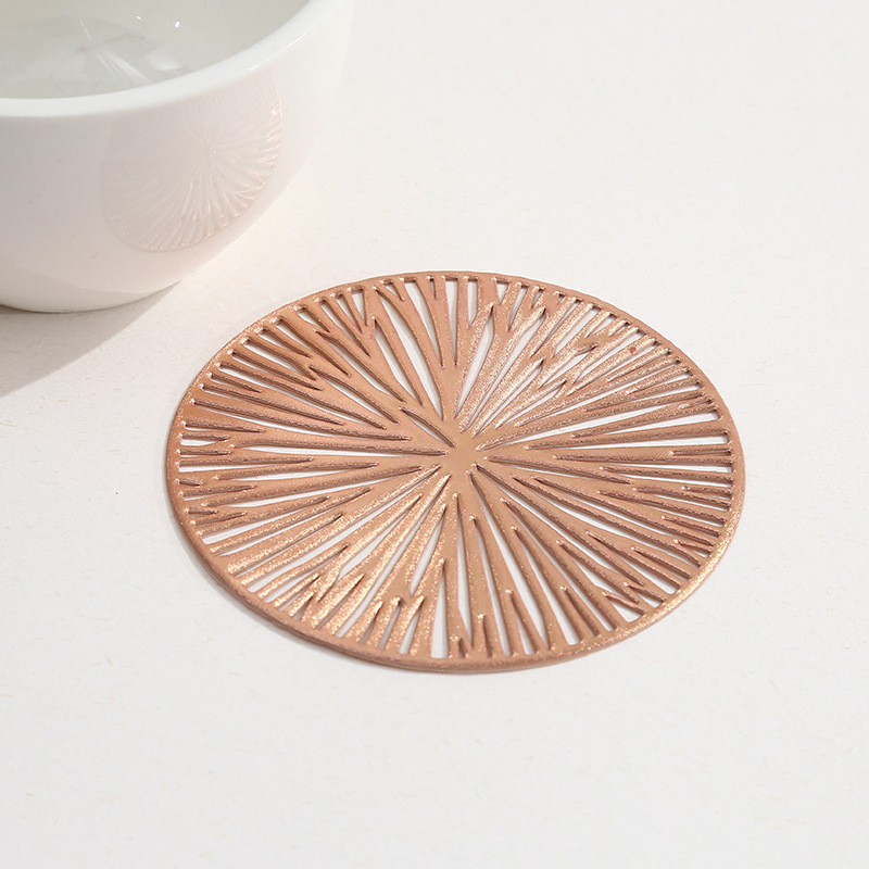 Transfronterizo a prueba de quemaduras aislamiento térmico PVC cojín de taza de agua circular fuegos artificiales cojín de taza hueco antideslizante cojín de taza de alta temperatura personalizado