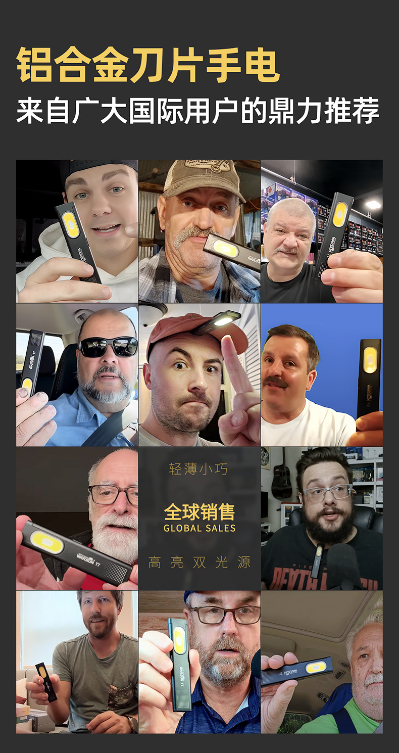 Volson T7Pro Flashlight Strong Light Charging Ultra-Bright Outdoor Small Portable Light Mini Repair Work Light