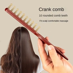 クロスボーダーロングハンドル細い細い幅広歯ヘアアイロンウェーブ歯工芸木製コーム工場直販ヘアケア