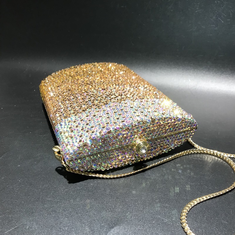 BL110 botella de vino de color mixto, bolsas de diamantes de cristal, bolsas de cena de diamantes hechas a mano, bolsas de mano para mujeres