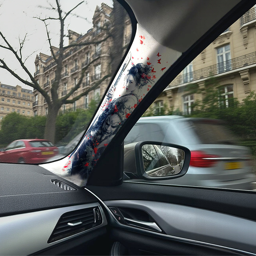 DIY Car Interior A-pillar Stickers Roof Decals Refurbishment Self-adhesive