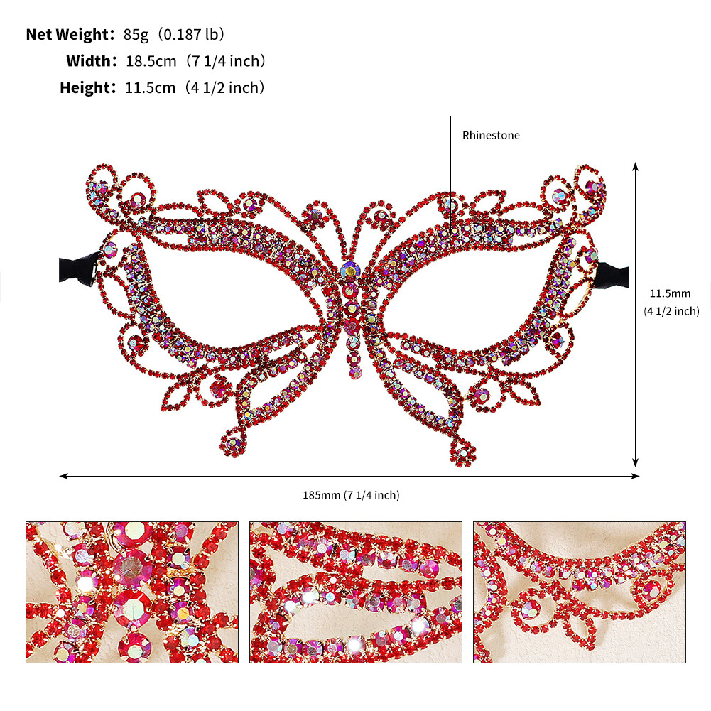 1 Piece Fashion Butterfly Rhinestone Inlay Rhinestones Womenu0027S Mask