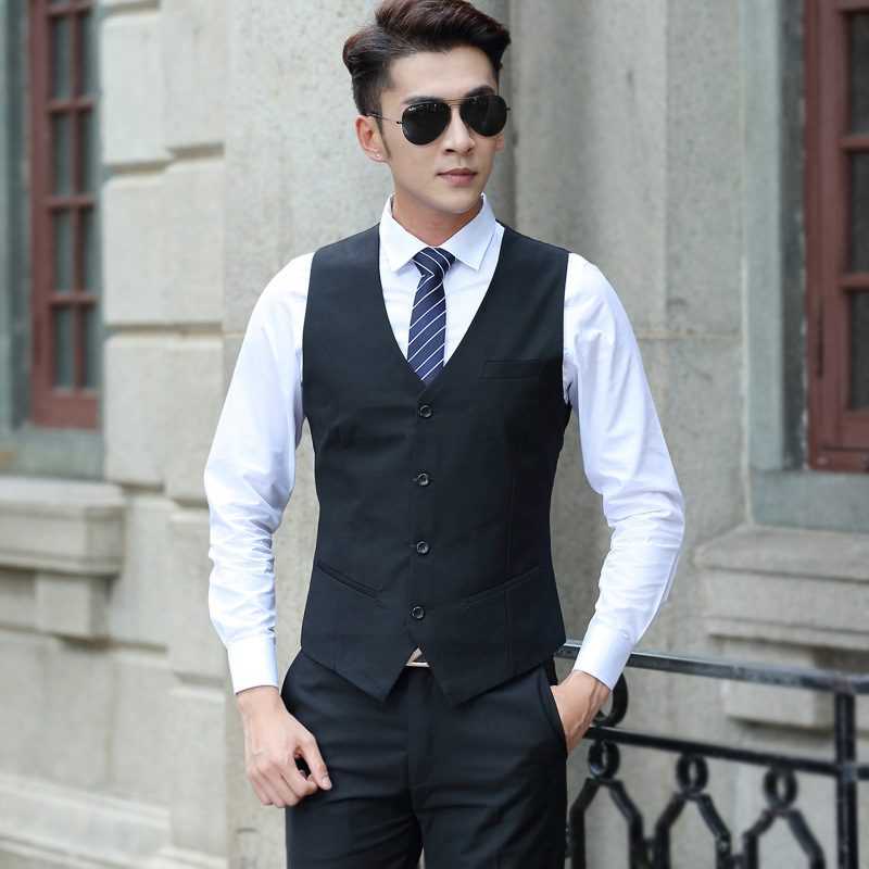 Grupo coro traje chaleco traje de tres piezas de los hombres hermanos Grupo vestido de graduación formal desgaste negro pajarita traje