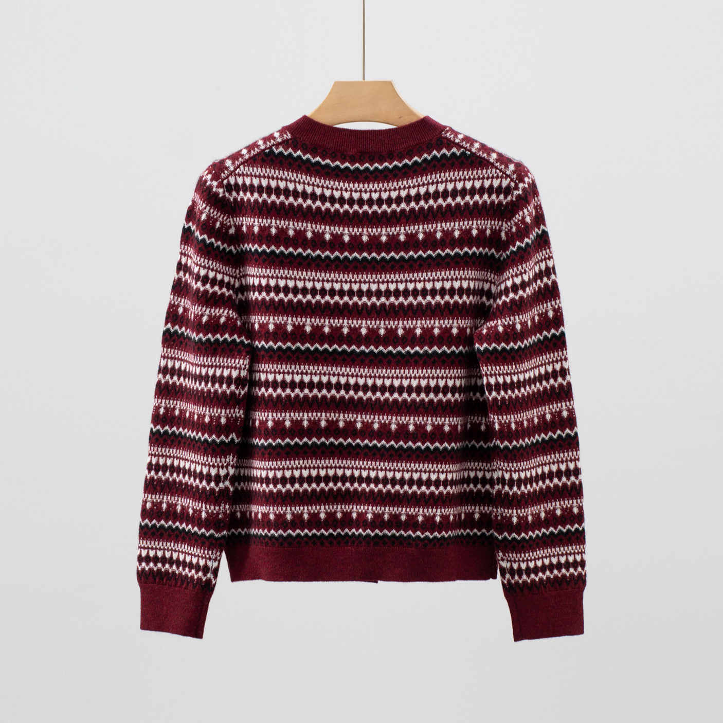 (2개) LP25 이른 봄 새 홀리데이 시리즈 캐시미어 울 니트웨어 라운드 넥 캐주얼 올 매치 자카드 카디건