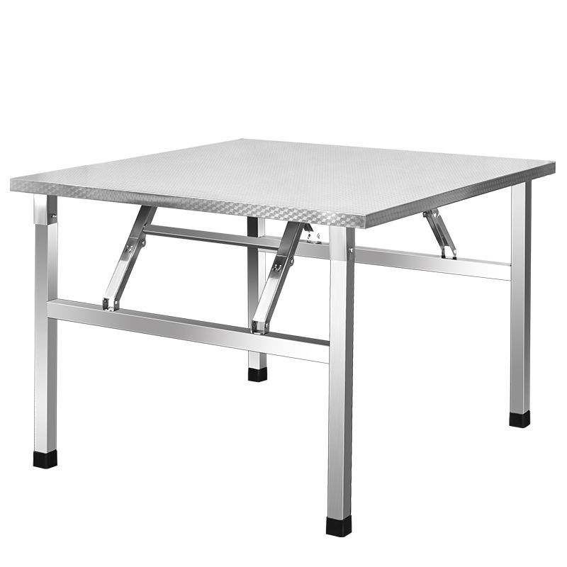 Mesa plegable de acero inoxidable, mesa de comedor, dormitorio doméstico, habitación de alquiler, mesa de comedor, mesa de estudio de escritura, puesto, mesa cuadrada pequeña portátil