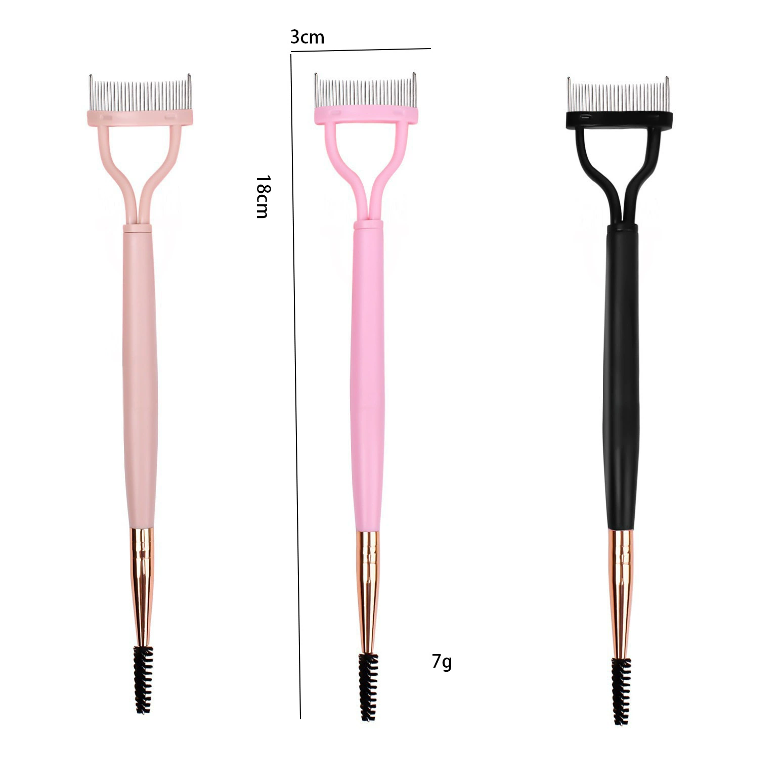 Foldable Semi-Curved Eyelash Comb, Portable Steel-Needle Tool, Multi-style Handles