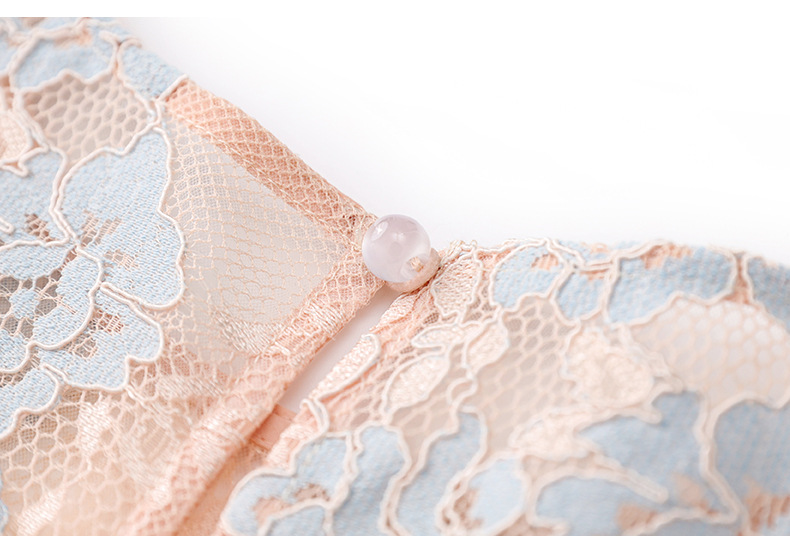 Áo sơ mi ren jacquard phong cách Pháp thanh lịch tay dài — Màu hồng chi tiết 23