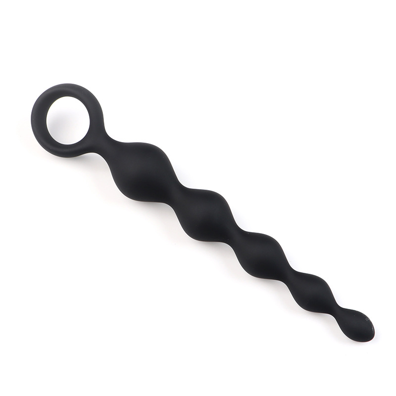 Gradual Expansion Silicone Anal Beads Prostate Massager Plug, Five-Bead Black Design — detail image 7