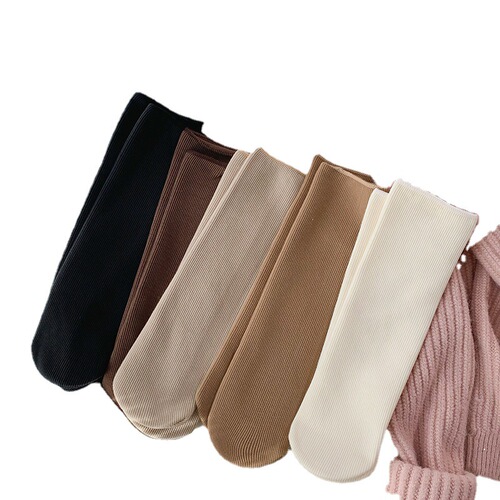 Cashmere snow socks for women mid-calf autumn and winter thick long vertical strips plus velvet confinement socks warm floor socks