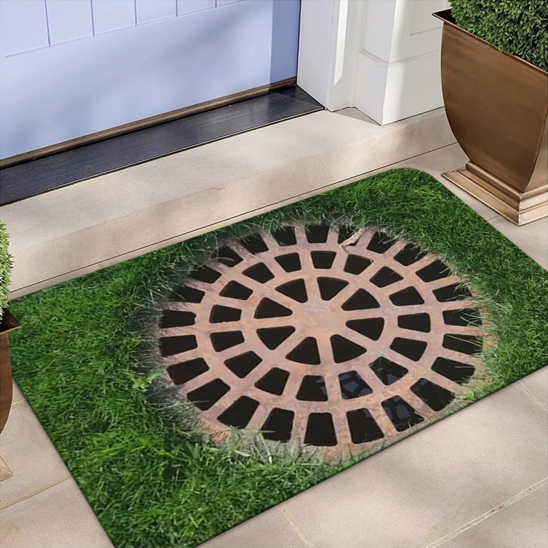 Cross-Border Fun Gullydeckel 3D Bodenmatte für Bad, Küche, Eingangsbereich, Flur, Haustür (Großhandel)_voghion.com