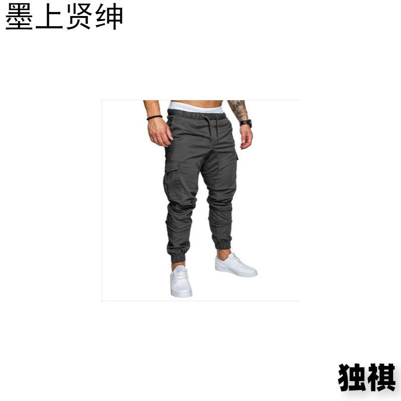 2023 ropa de trabajo de nuevo estilo de comercio exterior pantalones multibolsillos pantalones casuales de tela tejida para hombres pantalones corsés