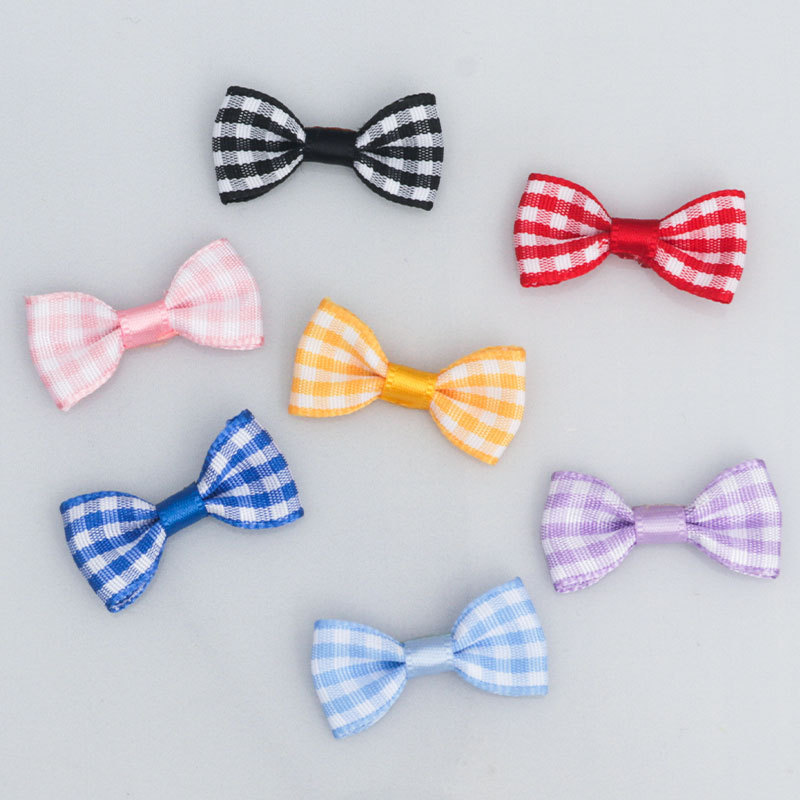 Korean style small plaid bow diy ribbon bow garment accessories handmade waist bow in stock