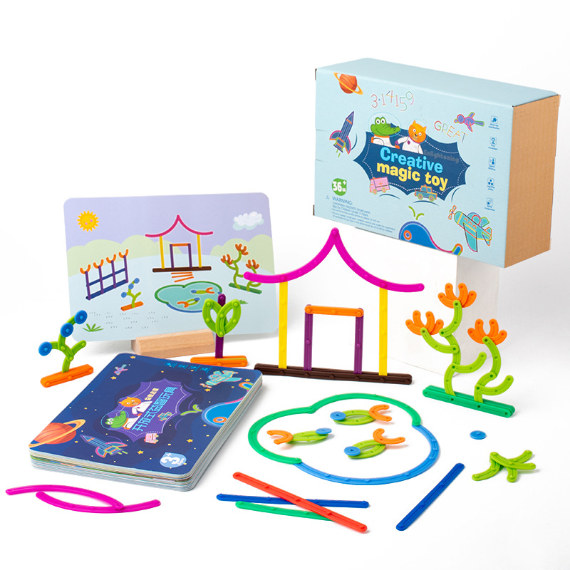 3D creativo universal barras mágicas de geometría juguetes transfronterizos CE y CPC certificación mosaico de bloques de construcción juguetes para niños