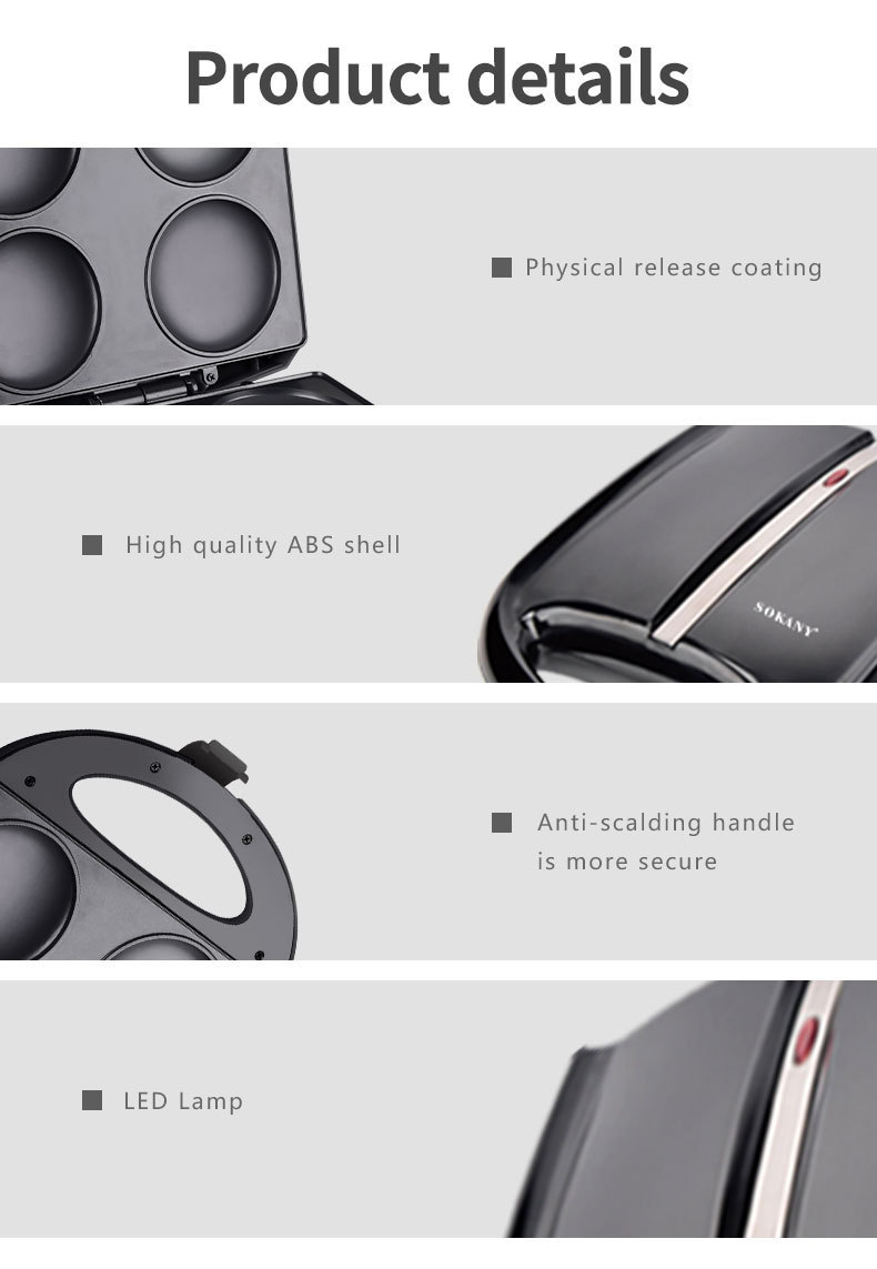 Cross-Border European Standard Maker Multifunctional Egg And Corn Pancake Arepas Make Breakfast Machine 1400W_voghion.com