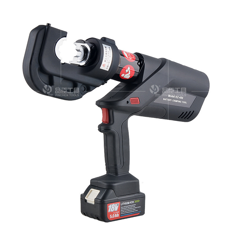 電動油圧圧着ペンチ EZ-300/400 充電式デジタル表示圧着ペンチ リチウム電圧端子台ペンチ ブラックウォリアー|undefined