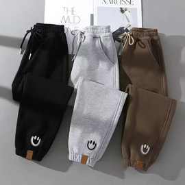 中大男女童洋气裤子2025春秋新款时尚百搭休闲运动束脚哈伦裤外穿