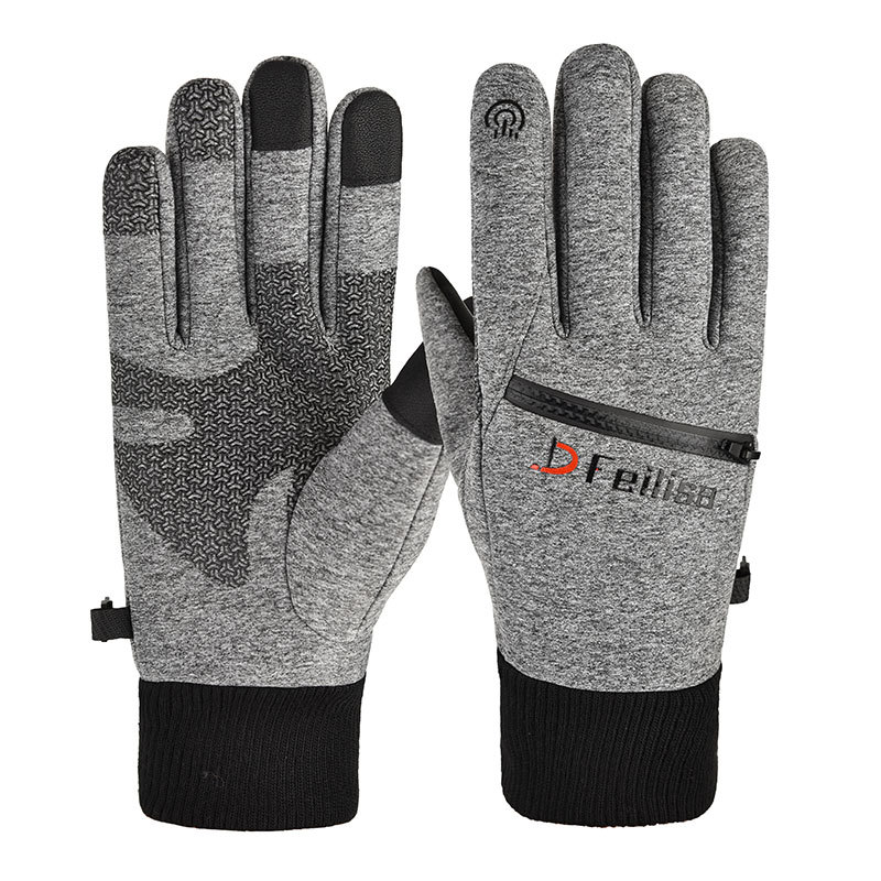 Fleece warm gloves Men's and women's touch screen cycling cold and waterproof outdoor gloves_maomaolike.com